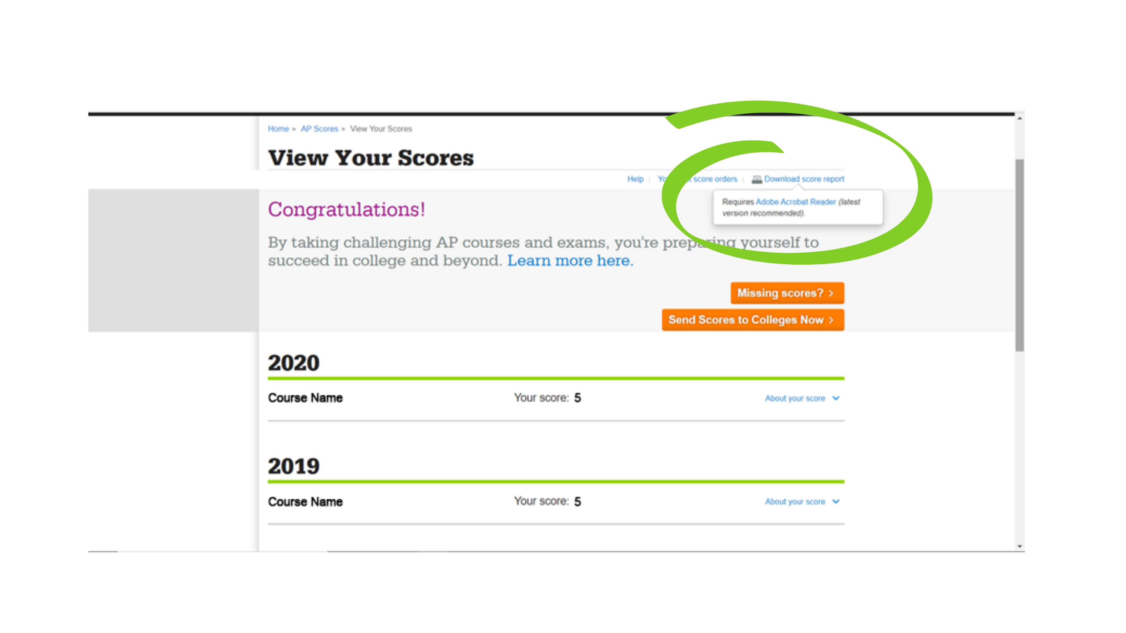 College Board AP Score Report Stars Scholarship Fund   1 